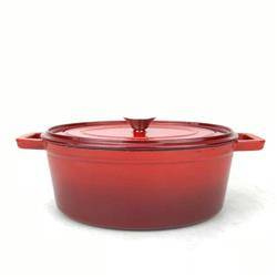 Garnek żeliwny emaliowany, HENDI, 4L, czerwony, 363x222x(H)110mm  | 626849