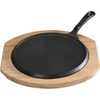Patelnia żeliwna z podstawą drewnianą, rant niski, O 255 mm STALGAST 049018