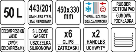TERMOS TRANSPORTOWY ZE STALI NIERDZEWNEJ 50L | YG-09205