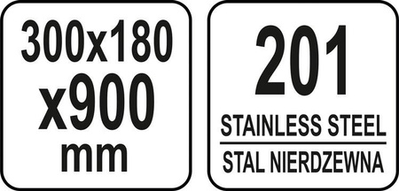 PÓŁKA WISZĄCA Z RANTEM POJEDYNCZA 900x300x180MM | YG-09040