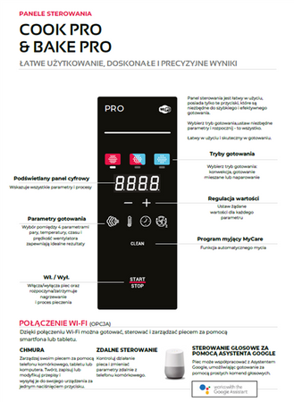 Piec konwekcyjno-parowy elektryczny | piekarniczo-cukierniczy | automatyczny system myjący | 4x600x400 | 7,3 kW | 400 V | Mychef BAKE PRO 4E