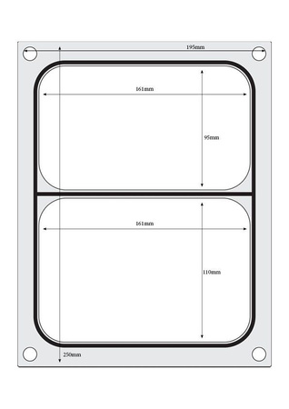 Matryca do zgrzewarki Hendi  na tackę dwudzielną 227x178 mm HENDI 805596
