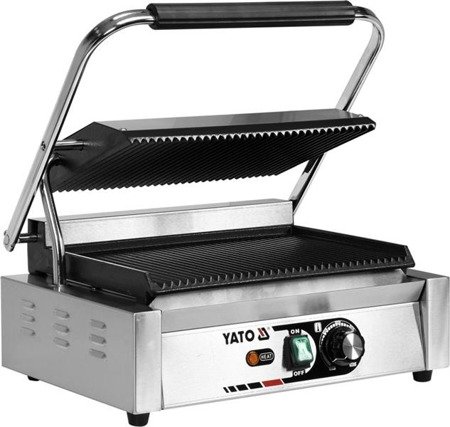 ELEKTRYCZNY GRILL KONTAKTOWY PANINI W PEŁNI RYFLOWANY 44CM 2,2KW | YG-04557