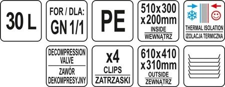 POJEMNIK CATERINGOWY TERMOIZOLACYJNY 30L | YG-09250
