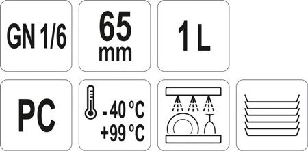 POJEMNIK GASTRONOMICZNY GN 1/6 65MM PC
 | YG-00425