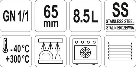 POJEMNIK PERFOROWANY ZE STALI NIERDZEWNEJ GN 1/1 65 | YG-00342