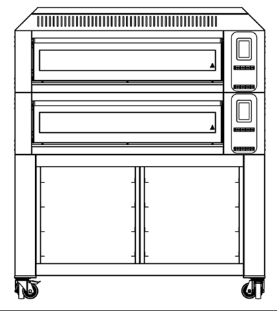 Piec elektryczny do pizzy | dwukomorowy | z podstawą z prowadnicami na blachy | 16x30 cm | COMP - 2ST L12 | RESTO QUALITY COMP - 2ST L12