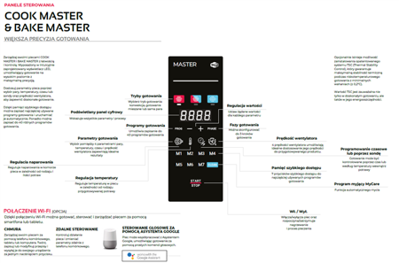 Piec konwekcyjno-parowy elektryczny | piekarniczo-cukierniczy | automatyczny system myjący | 4x600x400 |  7,3 kW | 400 V | Mychef BAKE MASTER 4E