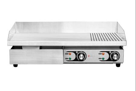 Płyta grillowa elektryczna | 2/3 gładka 1/3 ryflowana | nastawna | 4,4 kW | 730x470x250 mm | RQEG820-2 | RESTO QUALITY RQEG820-2