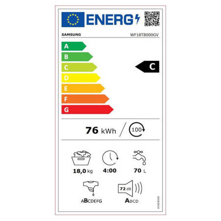 Pralka EcoBubble, Samsung, V 18 kg STALGAST 807000