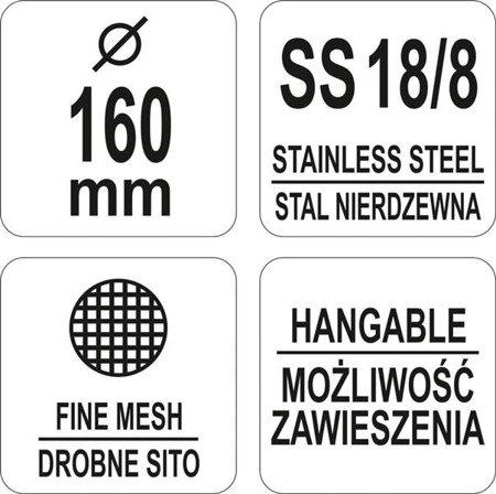 SITO CHIŃSKIE SIATKOWE GĘSTE STOŻKOWE 160MM | YG-00606