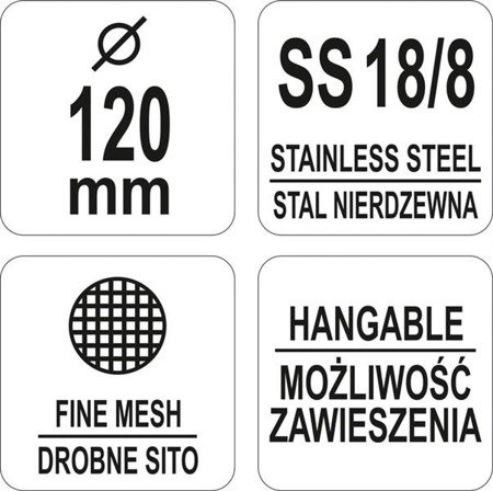 SITO CHIŃSKIE STOŻKOWE SIATKOWE GĘSTE 120MM | YG-00605