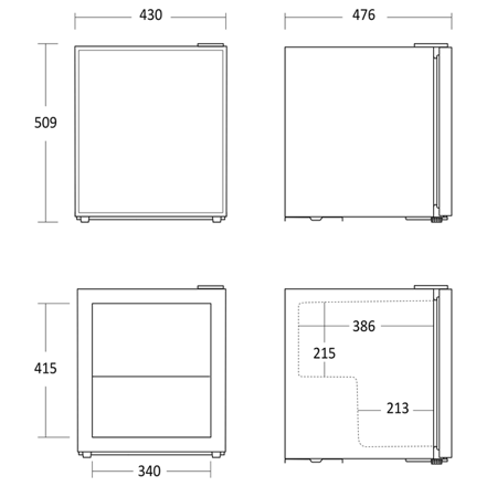 Szafa chłodnicza przeszklona Compact Cube | 55 l