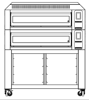 Piec elektryczny do pizzy | dwukomorowy | z podstawą z prowadnicami na blachy | 16x30 cm | COMP - 2ST L12 | RESTO QUALITY COMP - 2ST L12